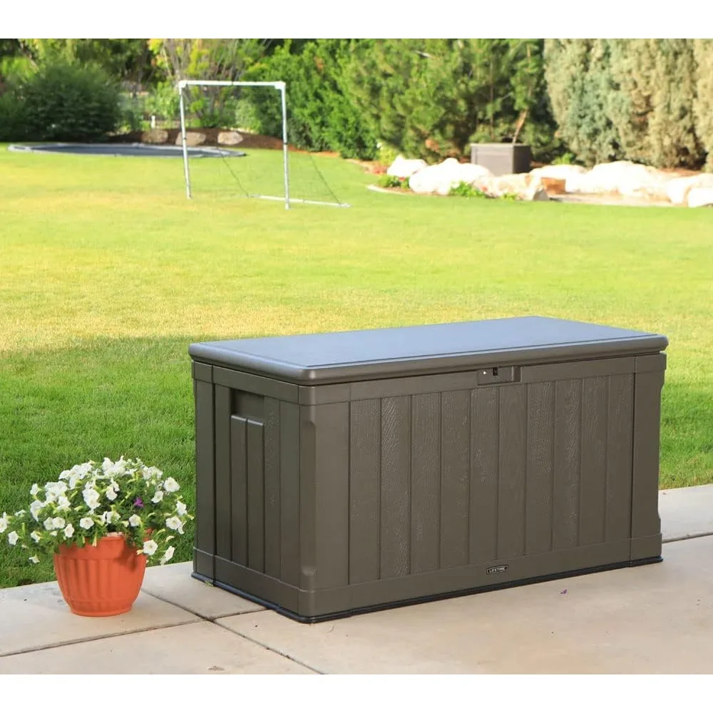 60089 Deck Storage Box, 116 gallon, brown