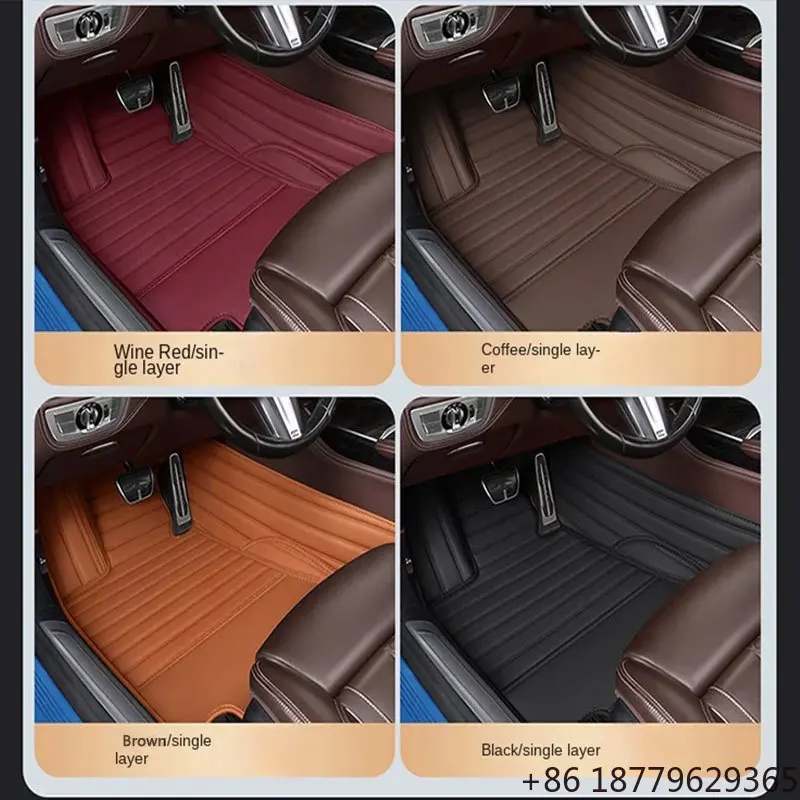 Anti-Slip Wear-Resistant PU Leather Car Floor Mats Hatchback Fitment 2011-2018