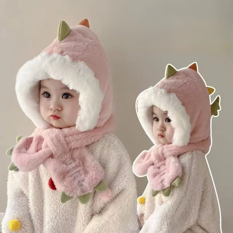 

Детская Балаклава, зимняя шапка, шарф, комбинированная флисовая подкладка, ветрозащитная защита ушей, милый дизайн с животными для маленьких мальчиков и девочек