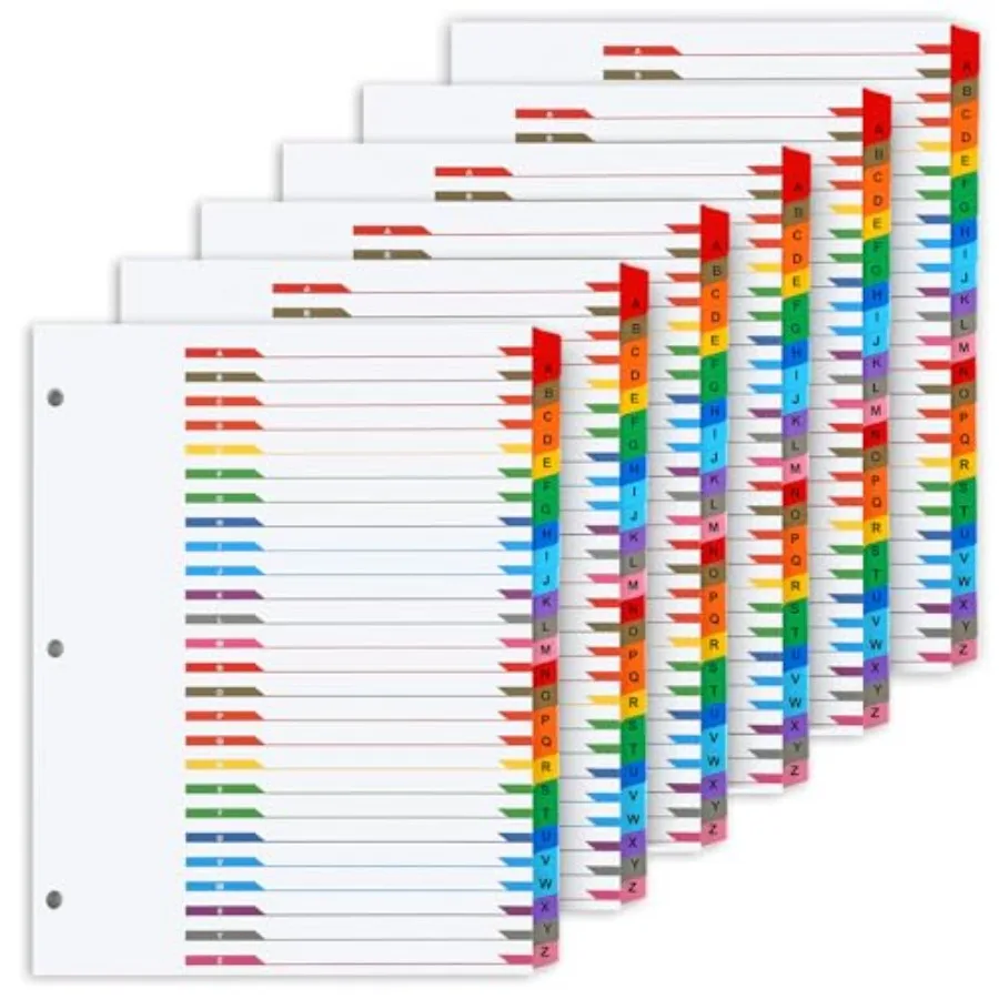 

Разделители для папок-регистраторов на 3 кольцах (А-Я), разноцветные, с настраиваемыми вкладками