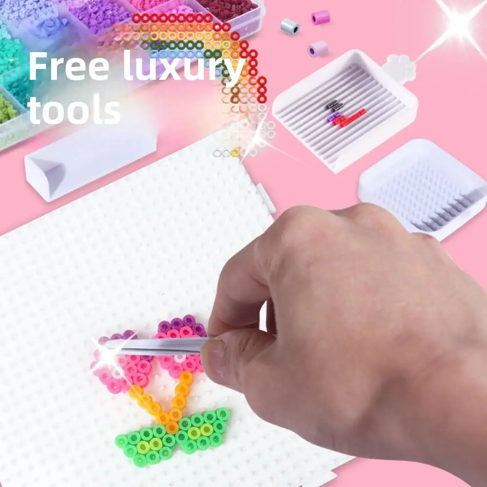 colorful-bean-splicing-material-package-diy-ironing-paper-bean-splicing-tool-iron-24-48-72-96-colors-iron-on-bead-craft-kit