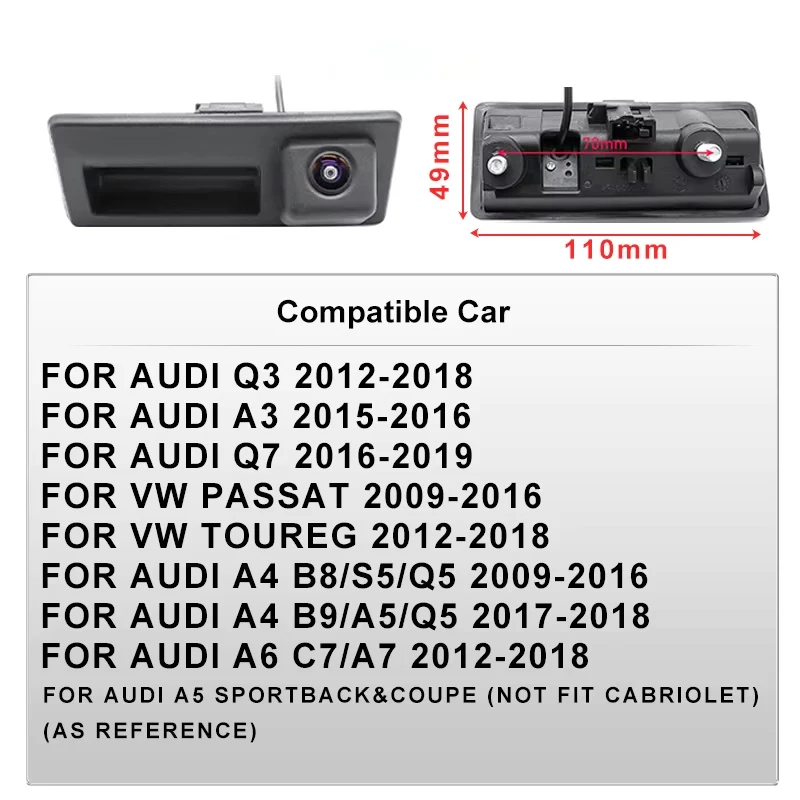 170-Grad-AHD-1080P-CVBS-Rückfahrkamera für Volkswagen Golf, Passat B7, B6, Tiguan, Jetta MK6, Audi A3, A4, A5, Q5, A6 – Detail 4