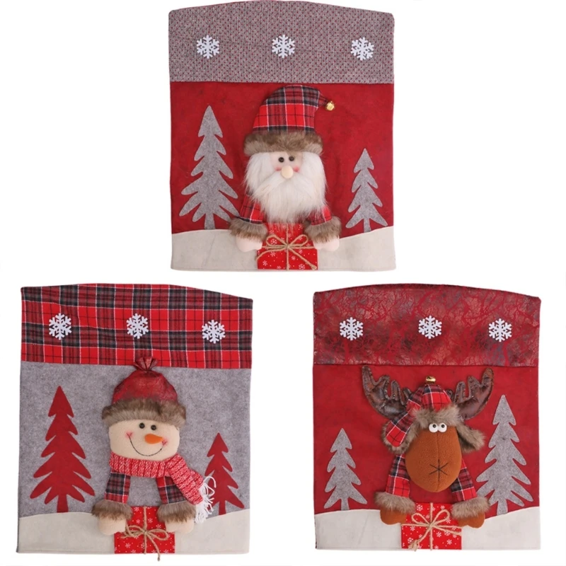 Christmas Decor Chair Cover Cartoon Ceremony Banquet Home Party Table Decoration