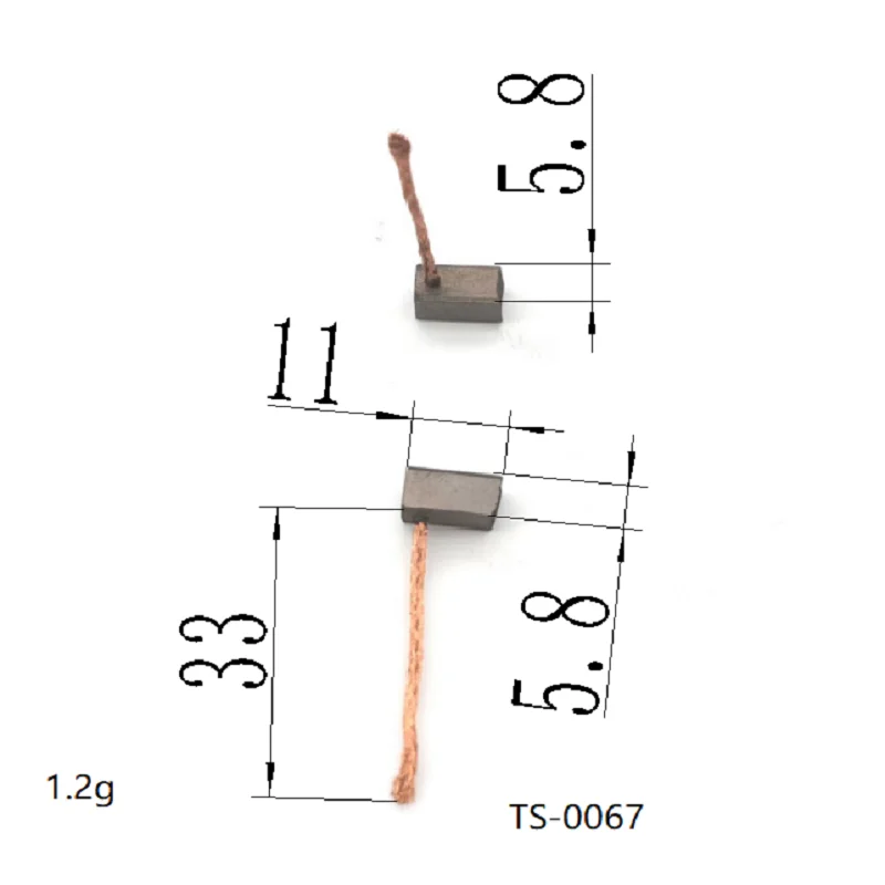 4 шт. 5,8*5,8*11 Ts-0067 Подходит для Honda, Changan, Jinlong, Geely, угольные щетки для двигателя автомобиля, все размеры универсальные