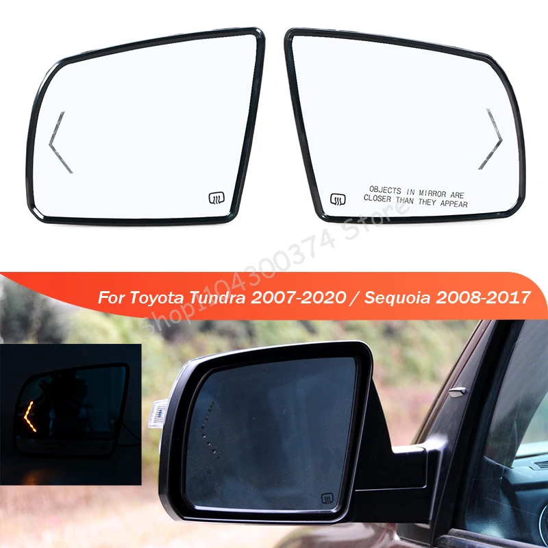 

For Toyota Tundra 2007-2020 / Sequoia 2008-2017 Car Exterior Rearview Side Mirror Lens Glass With Heated 87903-0C030 87906-0C032