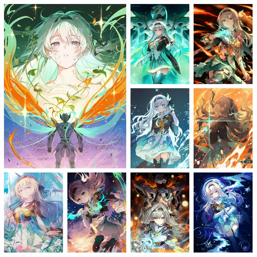 Honkai Star Rail Glühwürmchen Anime Mädchen 5d Diamant Malerei Kunst magische Stellar Jäger Honkai Impact 3 Mosaik Kreuz stich Dekor
