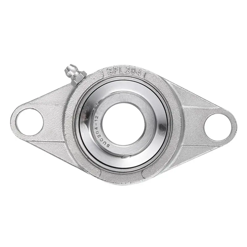 AT19-2 Pcs SUCFL204-12 Pillow Block Bearings 3/4 Inch Bore Self Alignment, Solid Cast Iron Base Mounted Chrome Steel Bearings