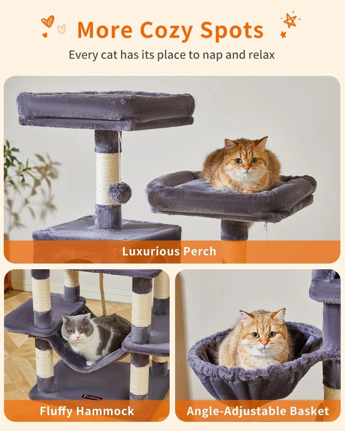 Kattentoren Voor Katten Binnenshuis, Pluche Kattenappartement Met Meerdere Niveaus