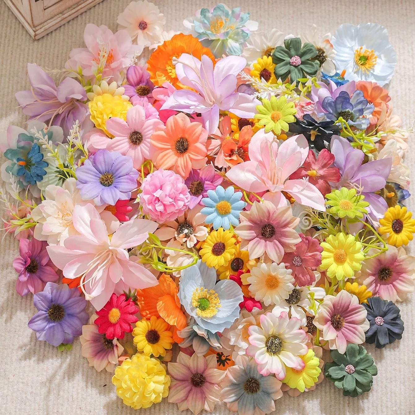 20/50 Stuks Mix Kunstbloemen 2-8CM Nepbloemen voor Valentijnsdag Home Decor Bruiloft Huwelijk Decoratie Cadeau Accessoires