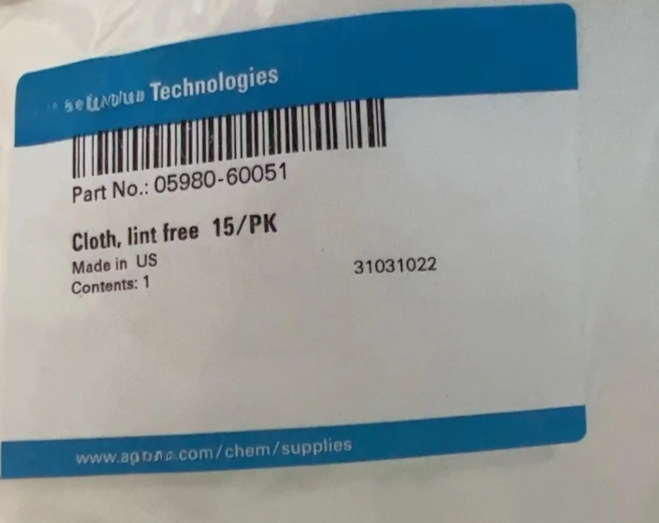 FOR Agilent 05980-60051 Non-woven Cloth Lint Free 15pk/ Bag, Brand New 1 BAG