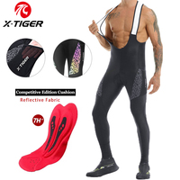 X-TIGER Men's Cycling Bib Pants Reflective Shock Absorbent Breathable MTB Mountain Road Bike Pants with Pocket Tights