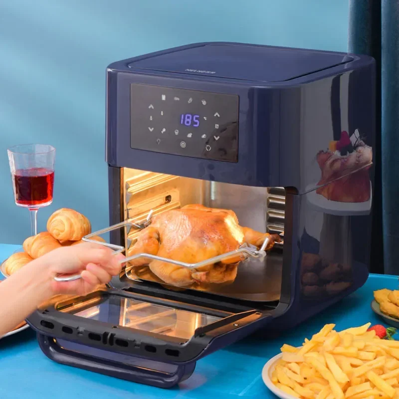 Electrodomésticos, freidora automática con pantalla táctil LED, horno eléctrico, MZG-DZ1022, freidora de aire sin aceite, 220V/1700W, multifuncional