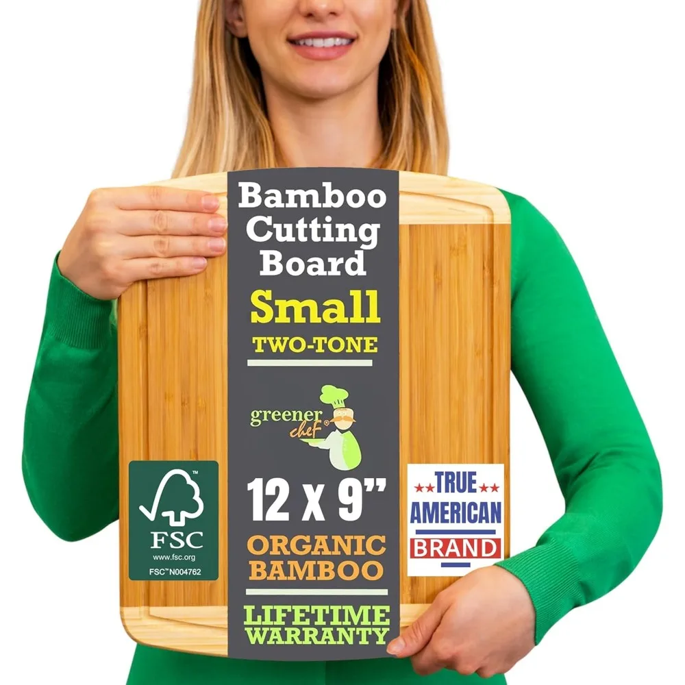 

12-дюймовая маленькая бамбуковая разделочная доска с пожизненной заменой — маленькая деревянная разделочная доска для кухни, мяса, овощей