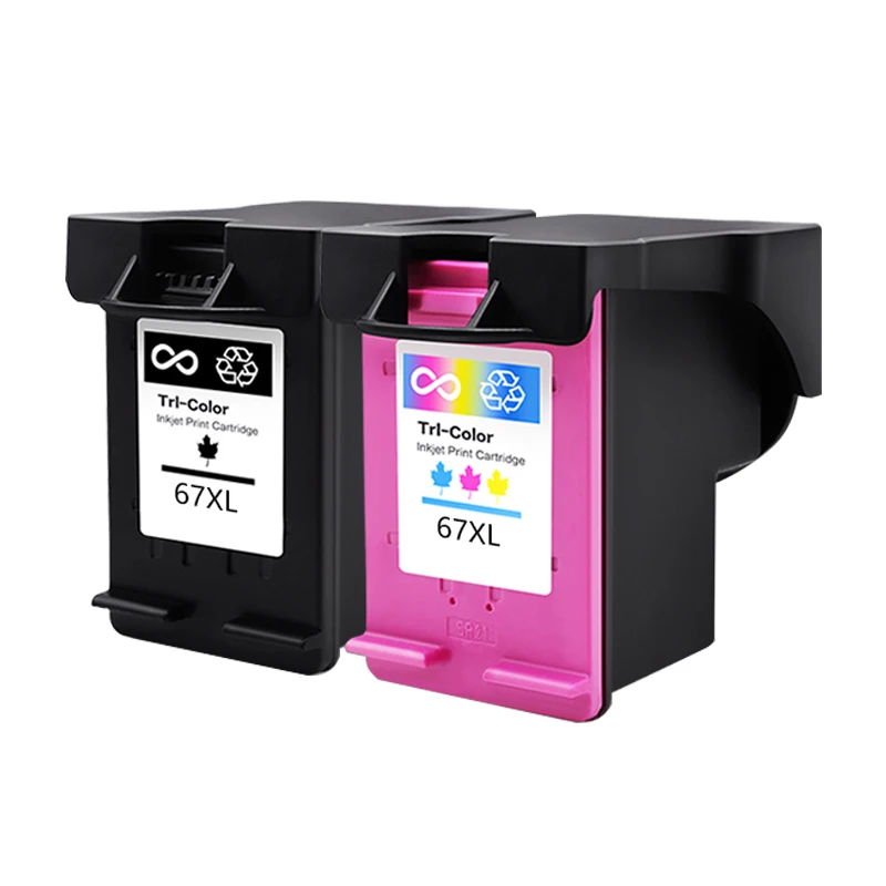 Rechargeable Refillable Ink Cartridges for HP 67 67XL Deskjet 2723 1225 2755 4152 4155 4158 4200 Envy 6030 6052 6055 6058 6400