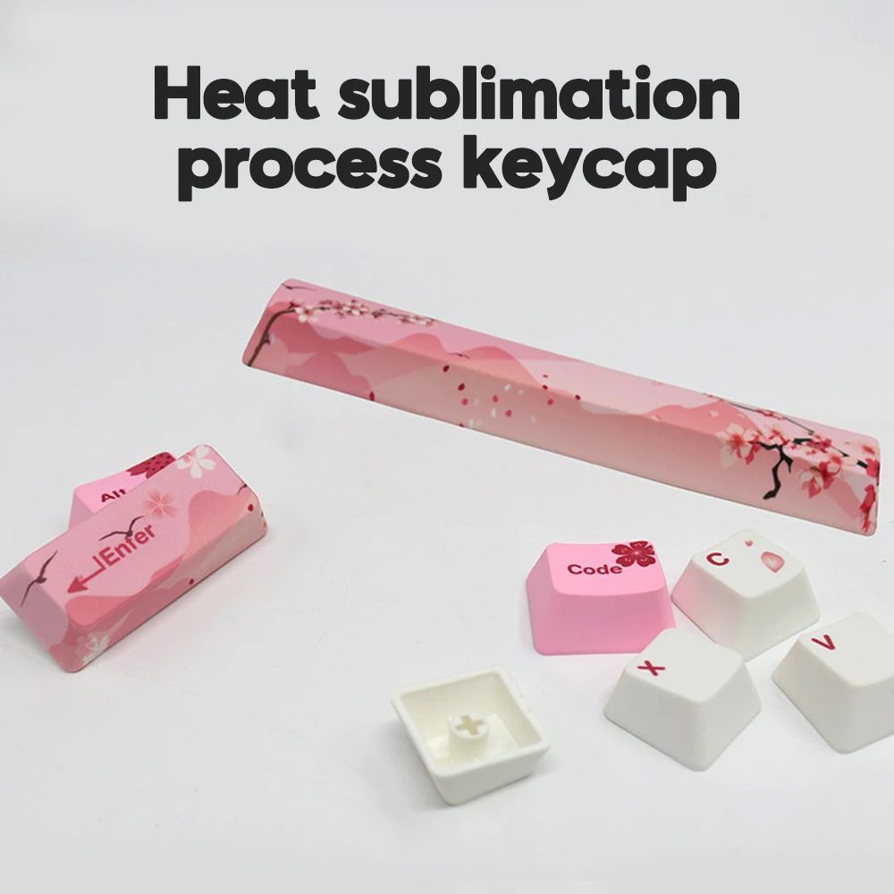 Mechanical Keyboard Keycap Sakura Pink Coca Cola Red PBT 108 Keys 5 Sides Dye Sub OEM Profile GK61 GANSS RK FICO Anne Pro 2