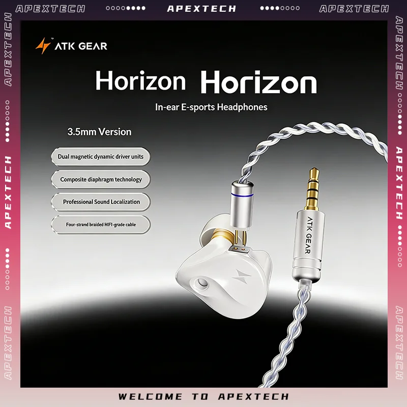 

Игровая гарнитура ATK Horizon In-Ear с USB Type-C, DAC 384 кГц/32 бит, Hi-Fi аудио и микрофоном для ПК, мобильных устройств и киберспорта