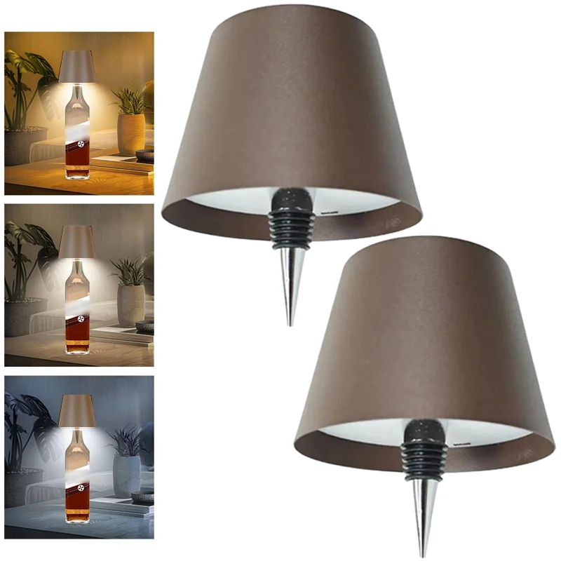 Wireless Bottle Lamp Shades Dimmable RGB Wine Bottle Lamp Indoor & Outdoor LED Wine Bottle Lights for Home Bar Party Decor