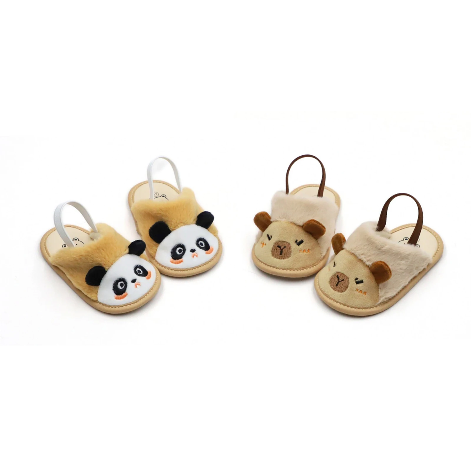 Blotona الرضع طفل الفتيات الفتيان النعال شتاء دافئ الكرتون الحيوان التطريز داخلي عدم الانزلاق أسفل سرير الأحذية