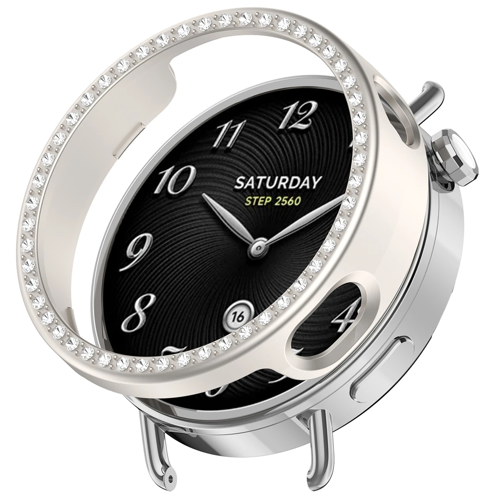 Beschermhoes voor Xiaomi Watch S4 41 mm uitgeholde diamanten beschermhoes met enkele rij