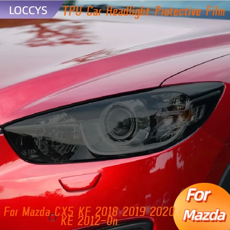 

For Mazda CX5 KF 2018 2019 2020 KE 2012-On Car Headlight Protection Tint Film Smoke Black Transparent TPU Sticker Accessories