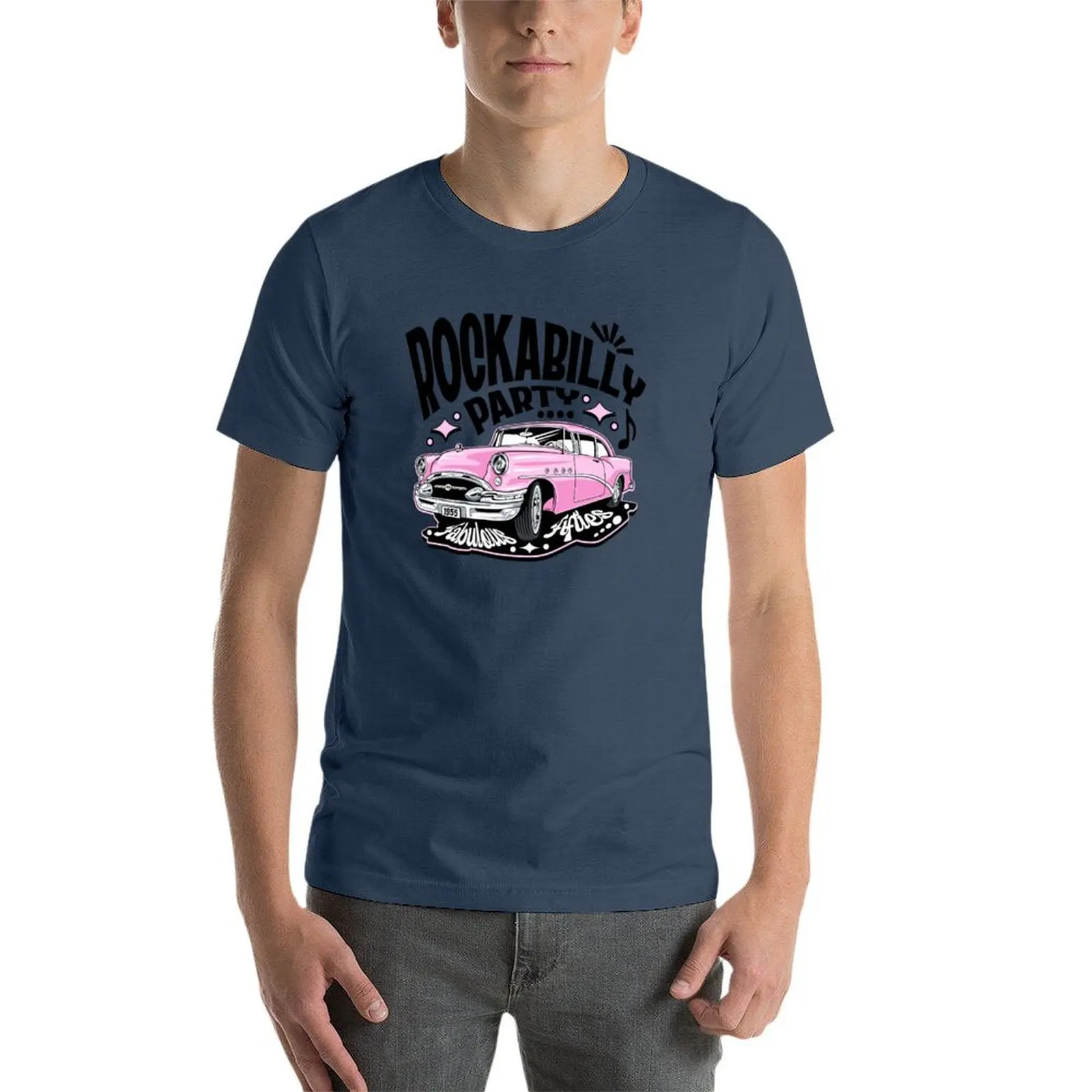 روكابيلي حفلة 50s جورب هوب الرقص سيارة عتيقة روك آند رول تي شيرت أنيمي التي شيرت تي شيرت رجل القطن تي شيرت