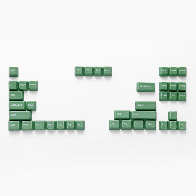 Attackfox Ceramic Keycap Set B Function Area Green Custom Keycaps for Mechanical Keyboard Magnetic Axis Artisan Key Caps PC Gift