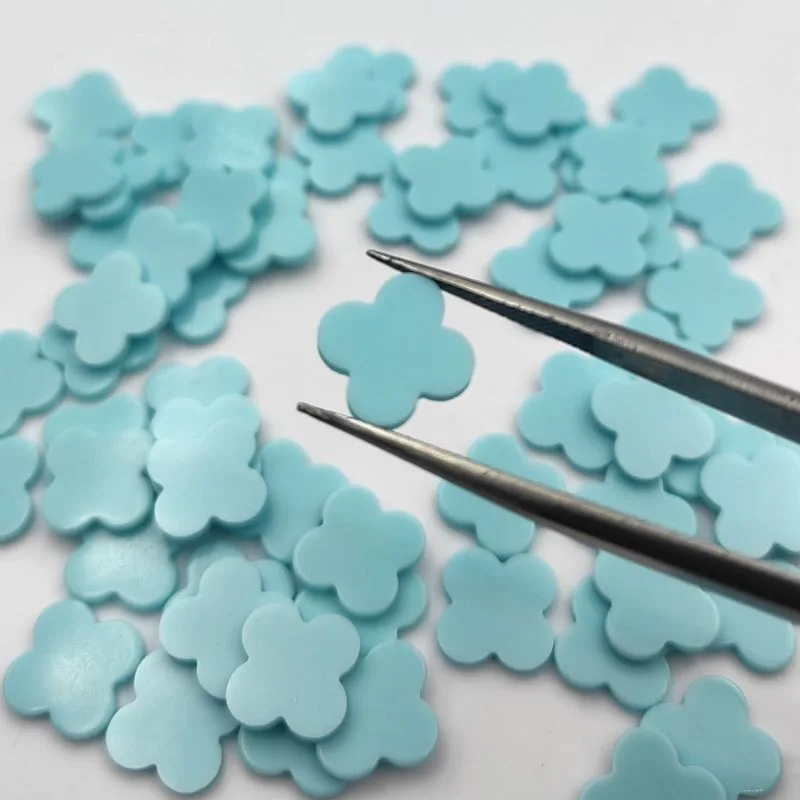 

200PCS/Lot 8x8x2-18x18x2mm Synthetic Blue Turquoise Four leaf Flowers