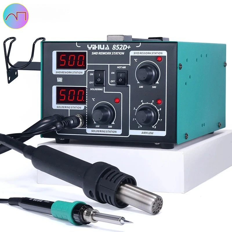 

852D+Pump Air Flow Adjustable Hot With Soldering Soldering Station 2 in1 hot desoldering station