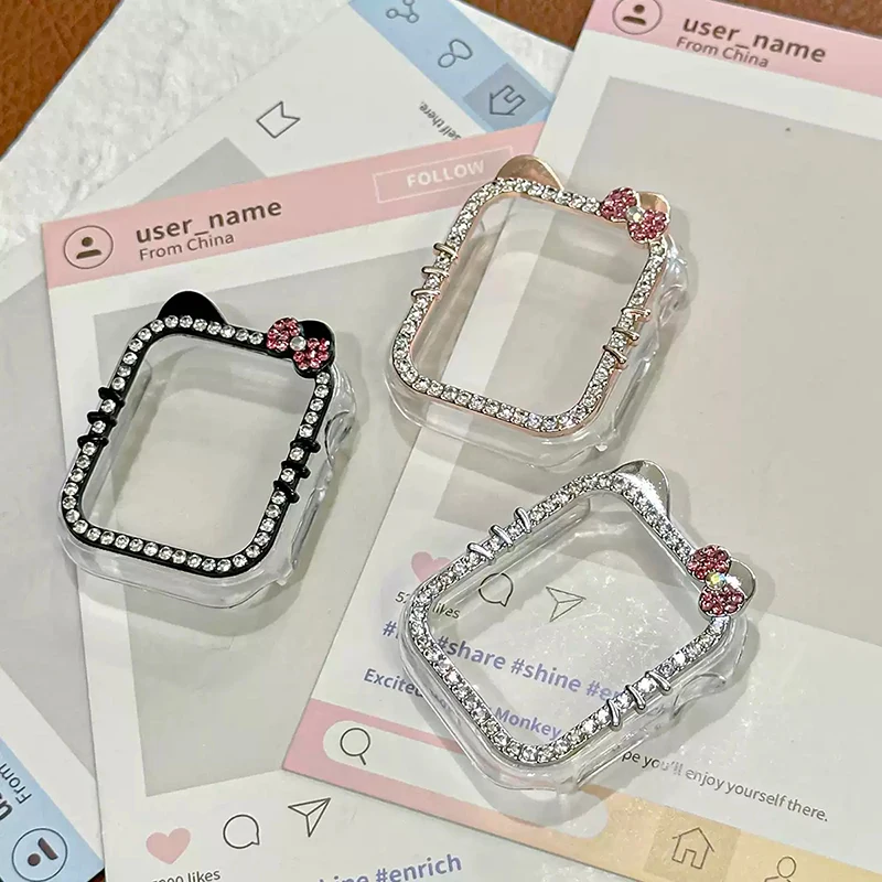 Diamant-Hülle für Apple Watch 11 10 Gehäuse 42mm 46mm 41mm 44mm 40mm 45mm Zubehör Bling Bumper Schutz iWatch Series 9 8 SE 7 – Detail 4