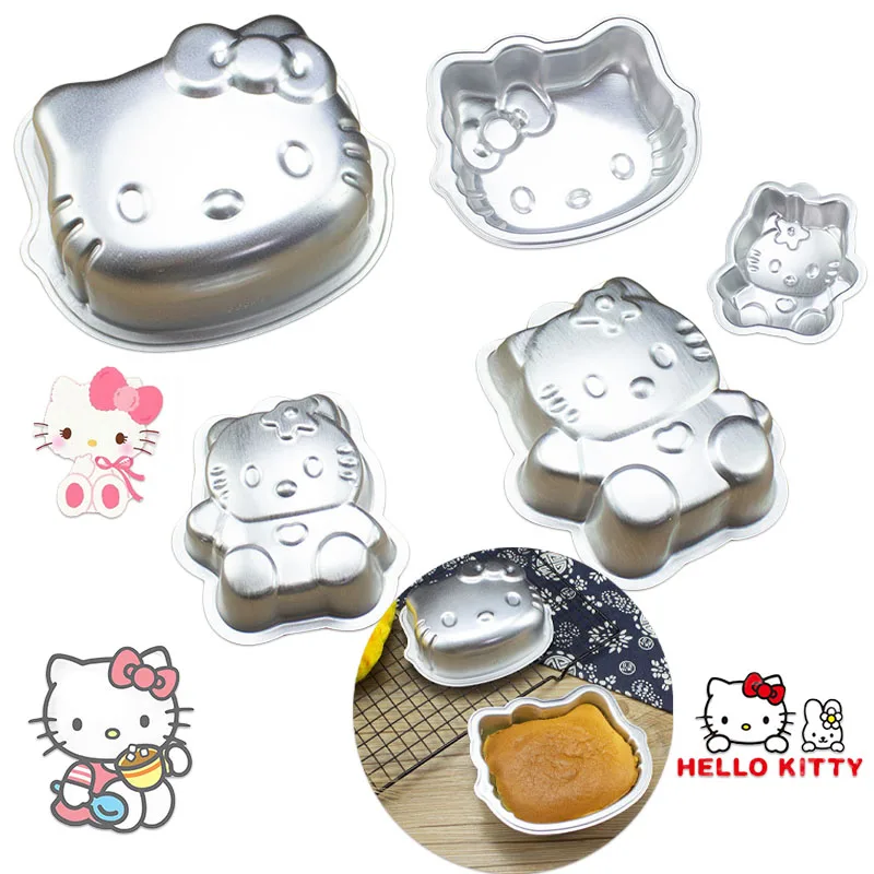 Sanrio Hello Kitty Cake Mould Little Pudding Aluminum Bread Mold Oven Home Baking Jelly Tools Model Stainless Steel Tart Mold