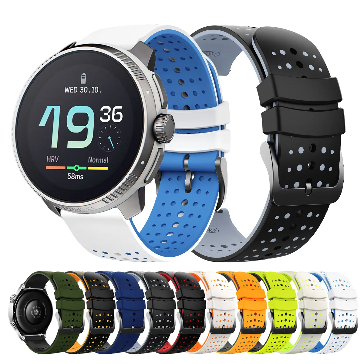 22 mm Band für SUUNTO Run Uhrenarmband für SUUNTO 9 5 PEAK PRO / VERTICAL /OCEAN / PACE S Silikon-Armband-Armband-Zubehör
