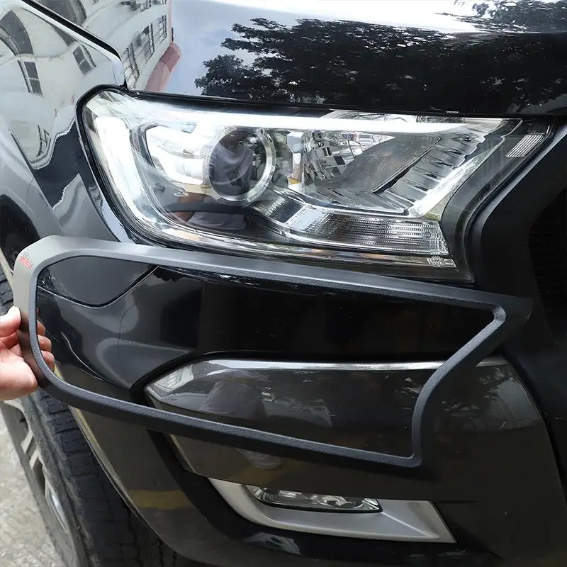 

Car Styling Exterior ABS Black Car Headlight Frame Front Fog Lamp Frame Sticker For Ford Ranger T6 T7 2012-2019 Car Accessories