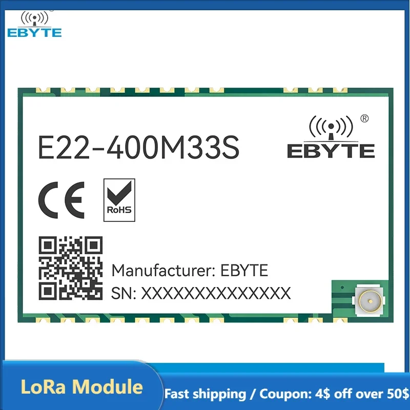 SX1268 RF Transceiver Module LoRa Spread Spectrum 433/470MHz EBYTE E22-400M33S 2W SPI SMD Long Range 16KM High-Precision TCXO