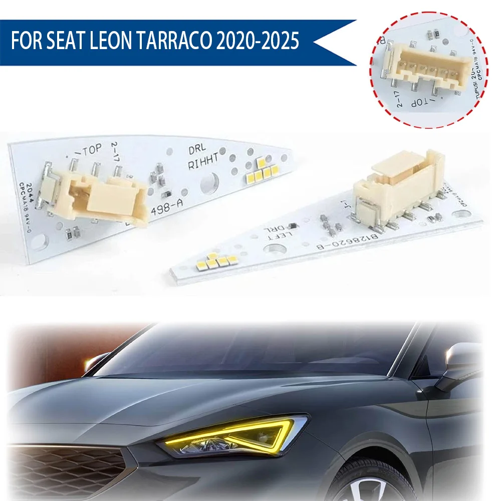 

Чипы Angel Eyes для фар Seat Leon Tarraco 2020-2025: Светодиодные чипы для фар, плата источника дневных ходовых огней (DRL), автомобильные аксессуары
