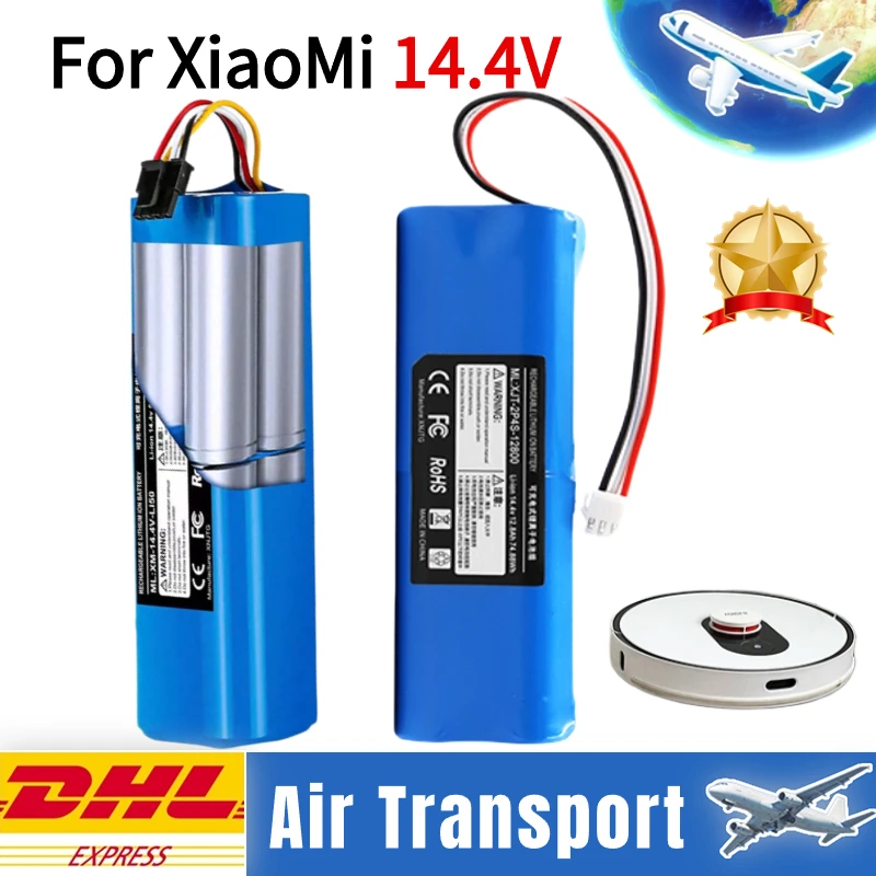 Air transport 14.4V Lithium Battery for XiaoMi Lydsto R1 Viomi S9 Roidmi Eve Plus  with Capacity 12800mAh