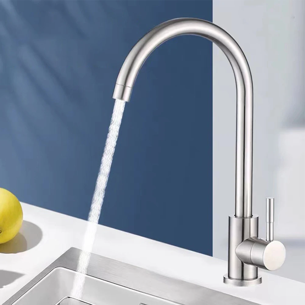 

Stainless Steel Kitchen Faucet Water Purifier Single Lever Hole Tap Cold Bathroom Faucet & Accessories