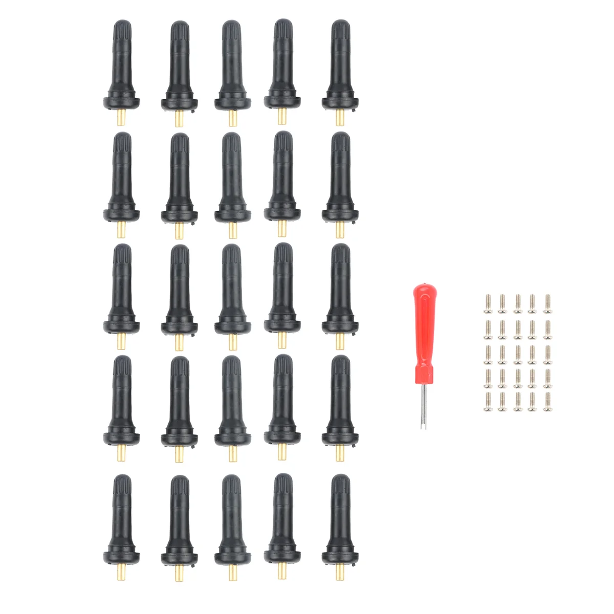 

50pcs TPMS Rubber Snap-in Tire Pressure Sensor Valve Stems 20008 17-20008 20018 Anti-explosion Wheels Valve Stem Auto Parts New