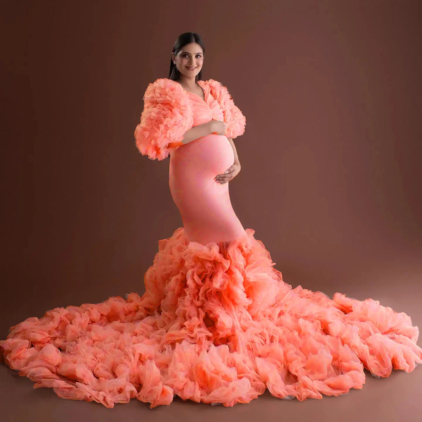 

Mermaid Maternity Robe Photo Shoot Dress Baby Shower Women Dresses Maternity Gowns for Babyshower