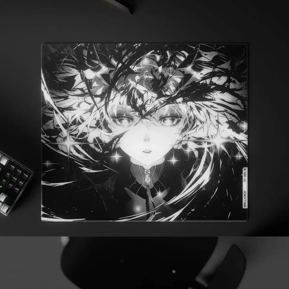 FOR W-WALLHACK SP-005 Y2K Glass Gaming Mouse Pad Anti Slip Frosted Surface Desk Mat Tempered Upgrade FPS Office Mousepad Esports