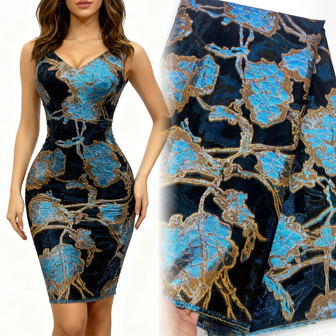 

High Quality African Brocade Lace Fabric Nigerian Gild Jacquard Lace Fabric Luxury Sew for Women Wedding Party Dresses