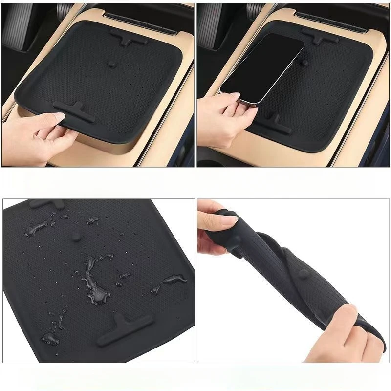 For Voyah Free 2024 Center Wireless Charging Silicone Mat Anti-slip Anti-scratch Protective Mat Interior Modification Accessory