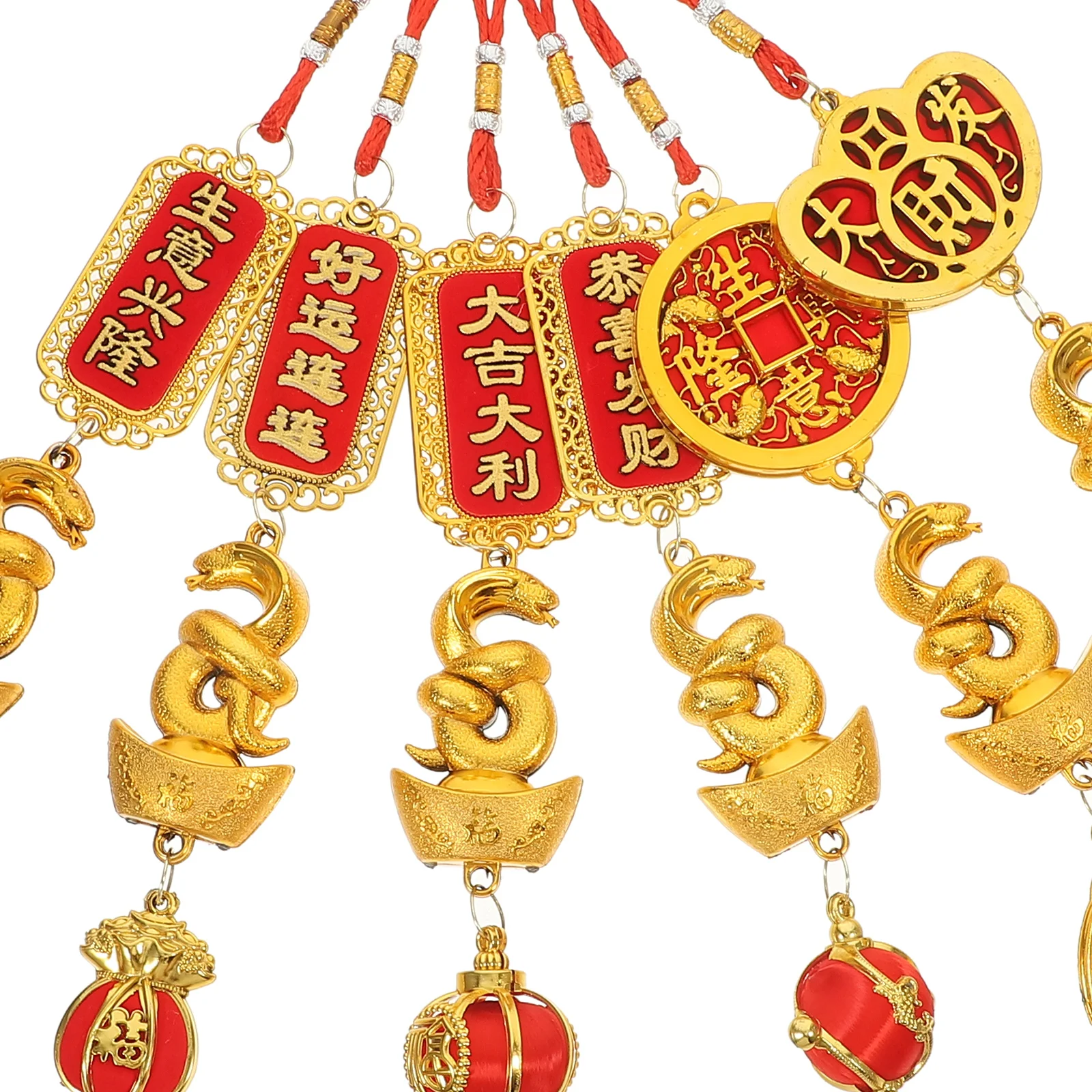 

6pcs Chinese New Year Pendant Snake Tassel Ornament For Car Door Tree Home Festival Party Hanging Decorative Supplies Bonsai