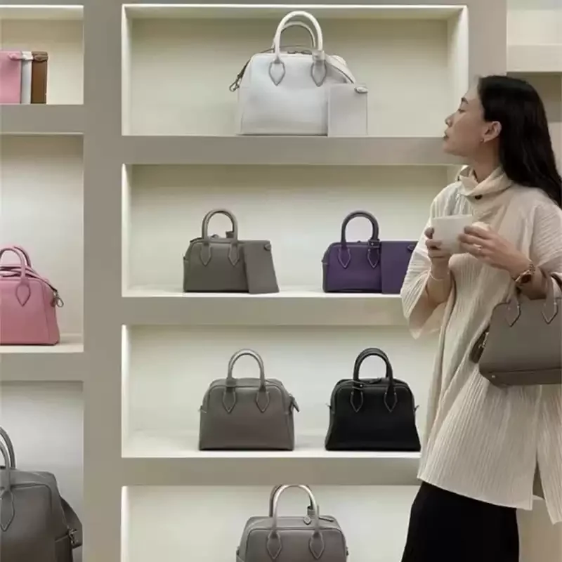 Large Genuine Leather Multi-functional  Handbag, Top Handle Bag with Detachable Shoulder Strap Business Laptop Crossbody Bag