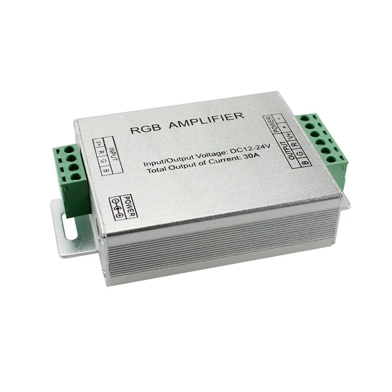 RGB LED Amplifier Repeater, 12A 24A 30A Power Booster for Long LED Strip Runs, Multi-Zone Controller