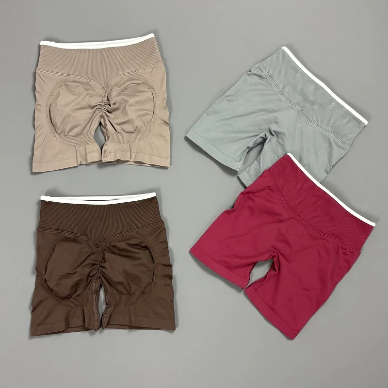 Seamless Workout Shorts Women Scrunch Bum Lifting Tummy Control Stretch Breathable Biker Shorts Gym Fitness Running Shorts
