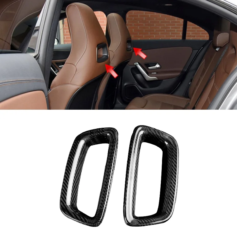 

Carbon Fiber Car Seats Back Headrest Hole Cover Trim Fit For Benz a CLA Class W118 A180 AMG CLA200 CLA45