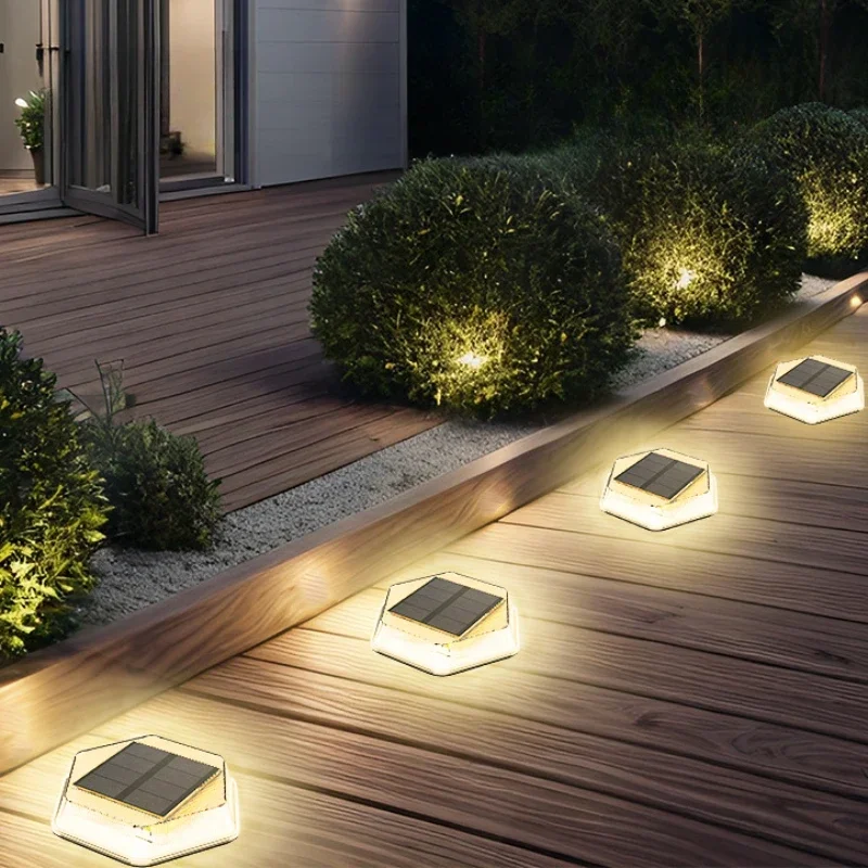 

LED Solar Light Hexagon Outdoor Garden Solar Underground Courtyard Waterproof LED Lights Buried Lamp Garden Decor Lawn Lamp