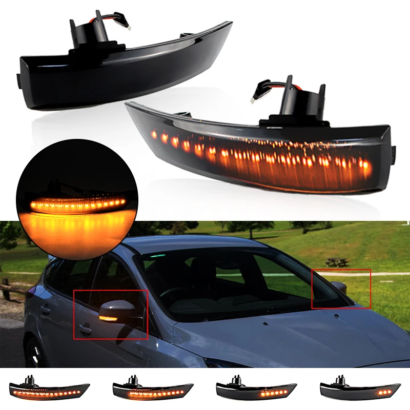 2 قطعة LED الجانب مرآة الرؤية الخلفية ماركر مصابيح لفورد مونديو MK4/التركيز MK3 التركيز MK2 تجميل العنبر أضواء مؤشر الإشارة 12 فولت