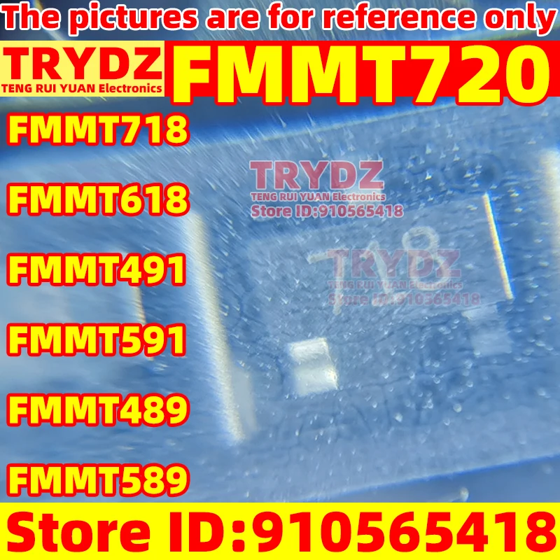 50pcs New FMMT720 FMMT718 FMMT618 FMMT491 FMMT591 FMMT489 FMMT589