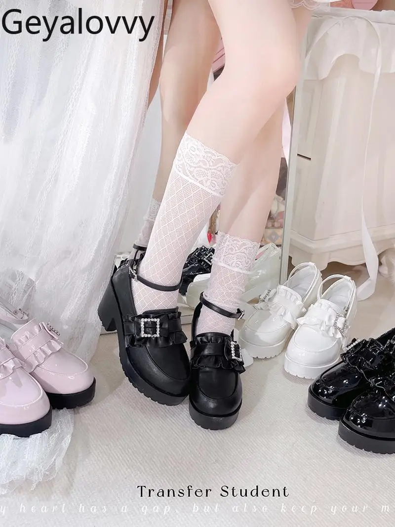 حذاء بكعب عالي أصلي حذاء بدون كعب على الطراز الياباني حذاء ماري جين بفم ضحل منتج كبير للنساء جديد لربيع وخريف 2025 #3